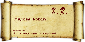 Krajcsa Robin névjegykártya